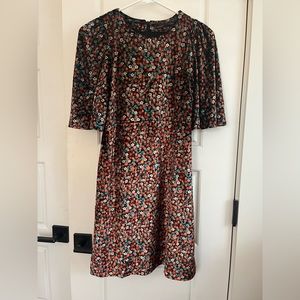 ZARA velvet floral mini dress